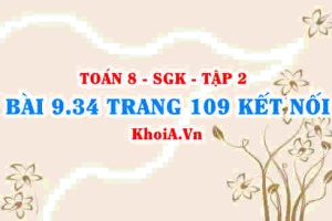 Bài 9.34 trang 109 Toán 8 Kết nối tri thức Tập 2